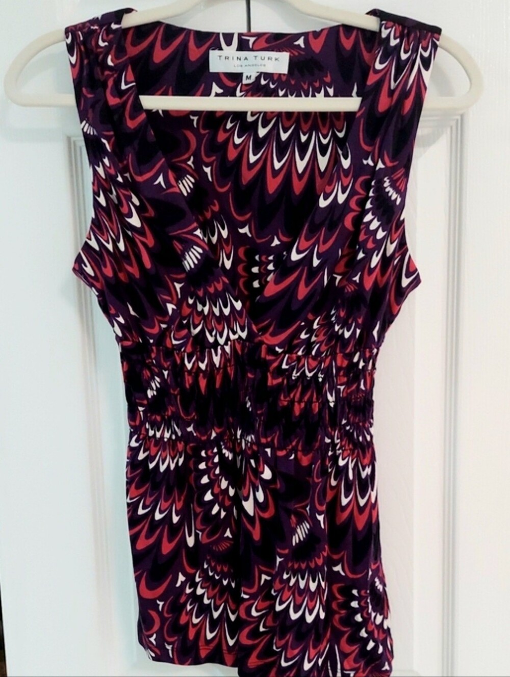 Trina Turk Top, Size M, Purple / Pink, Sleeveless, Peplum